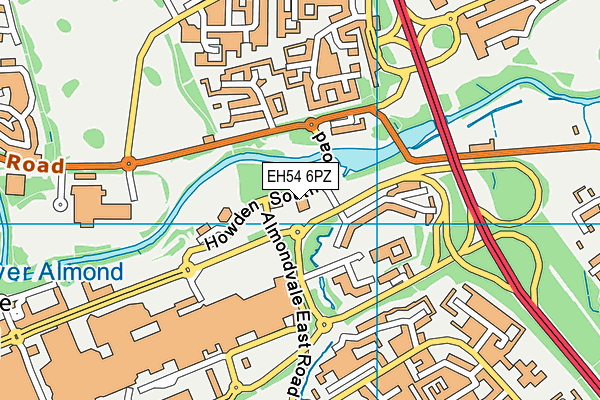 EH54 6PZ map - OS VectorMap District (Ordnance Survey)