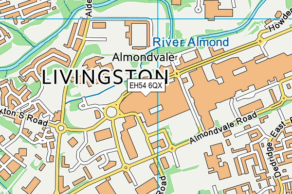 EH54 6QX map - OS VectorMap District (Ordnance Survey)