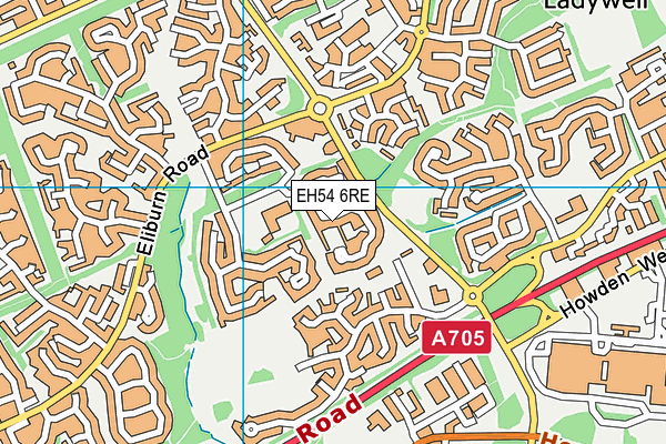 EH54 6RE map - OS VectorMap District (Ordnance Survey)