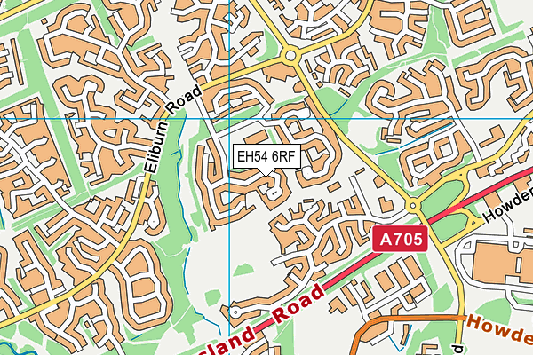 EH54 6RF map - OS VectorMap District (Ordnance Survey)