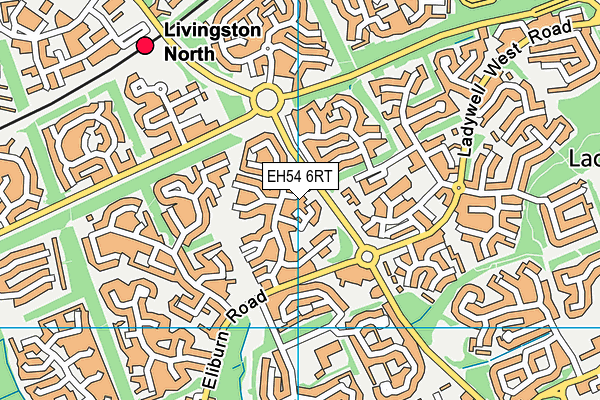 EH54 6RT map - OS VectorMap District (Ordnance Survey)