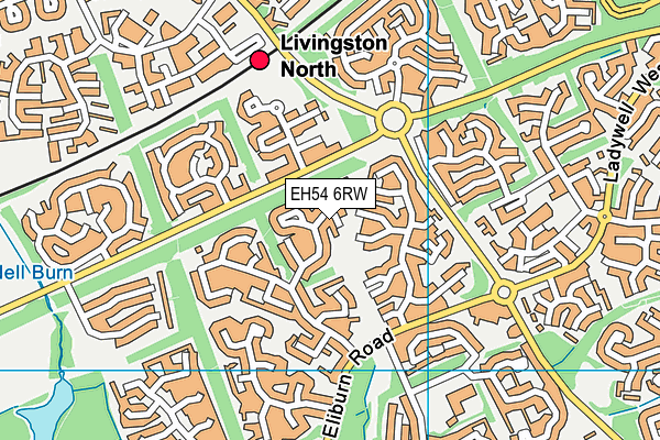 EH54 6RW map - OS VectorMap District (Ordnance Survey)