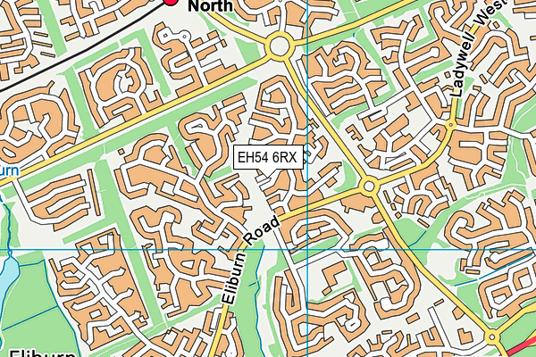 EH54 6RX map - OS VectorMap District (Ordnance Survey)