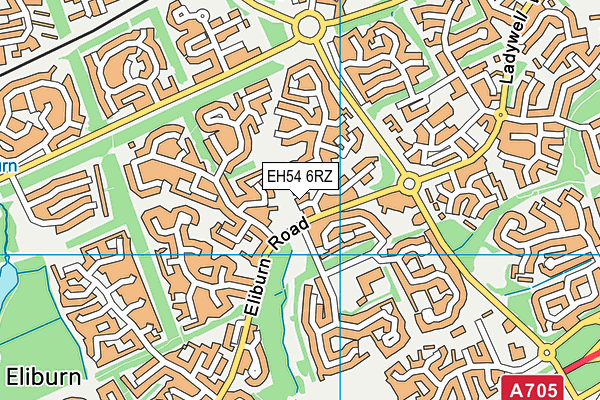 EH54 6RZ map - OS VectorMap District (Ordnance Survey)