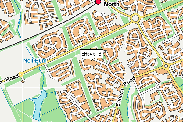 EH54 6TB map - OS VectorMap District (Ordnance Survey)