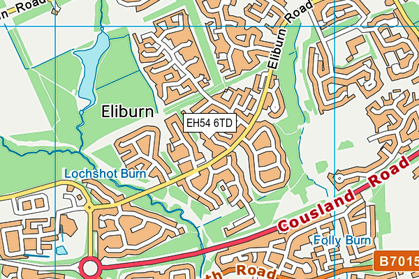 EH54 6TD map - OS VectorMap District (Ordnance Survey)