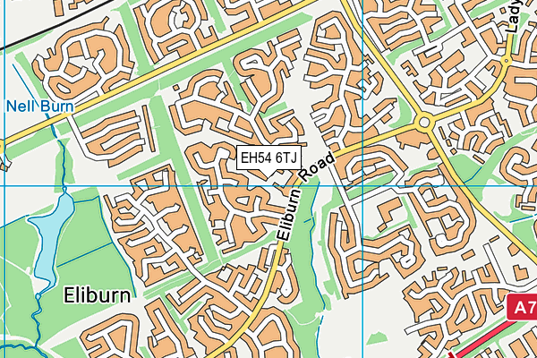 EH54 6TJ map - OS VectorMap District (Ordnance Survey)