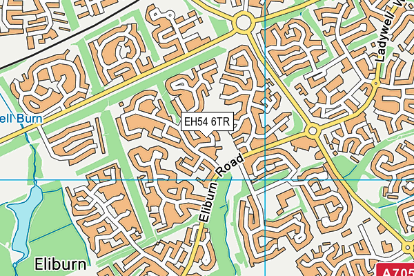 EH54 6TR map - OS VectorMap District (Ordnance Survey)