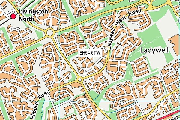 EH54 6TW map - OS VectorMap District (Ordnance Survey)