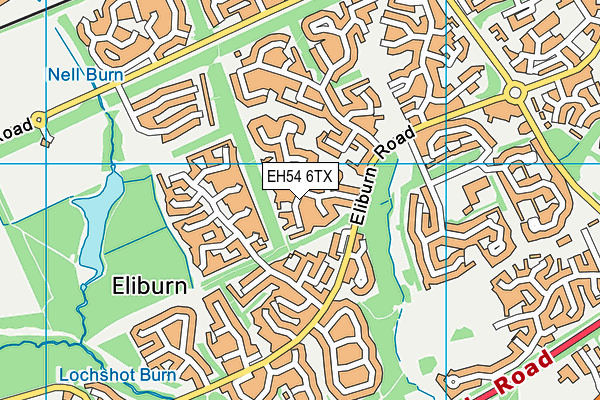 EH54 6TX map - OS VectorMap District (Ordnance Survey)