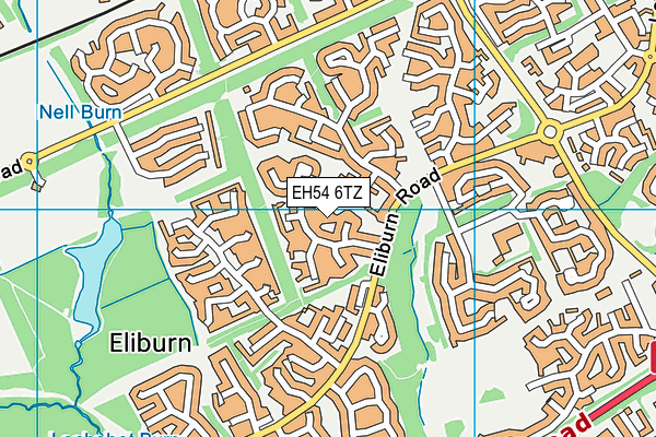 EH54 6TZ map - OS VectorMap District (Ordnance Survey)