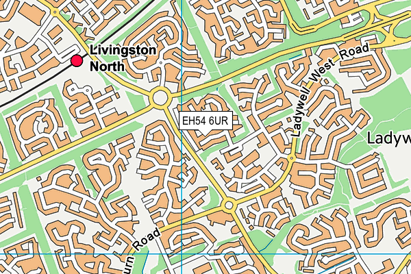 EH54 6UR map - OS VectorMap District (Ordnance Survey)