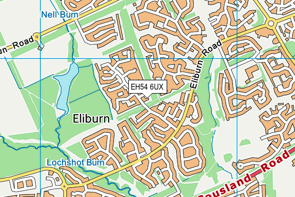 EH54 6UX map - OS VectorMap District (Ordnance Survey)