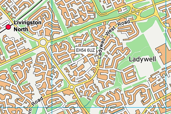 EH54 6UZ map - OS VectorMap District (Ordnance Survey)