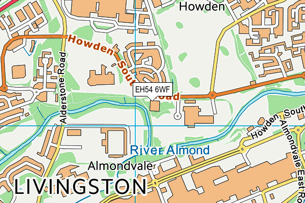 EH54 6WF map - OS VectorMap District (Ordnance Survey)