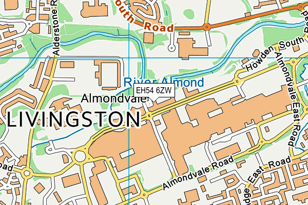 EH54 6ZW map - OS VectorMap District (Ordnance Survey)