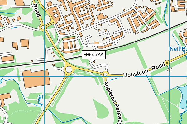EH54 7AA map - OS VectorMap District (Ordnance Survey)