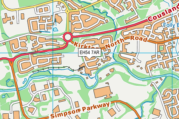 EH54 7AR map - OS VectorMap District (Ordnance Survey)