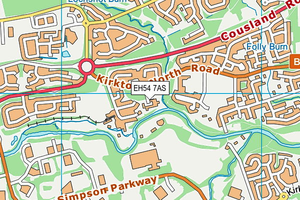 EH54 7AS map - OS VectorMap District (Ordnance Survey)