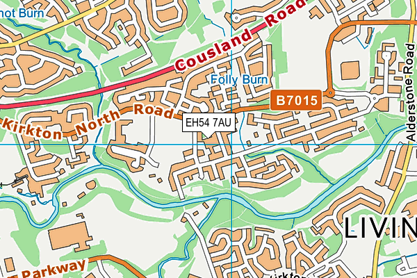 EH54 7AU map - OS VectorMap District (Ordnance Survey)