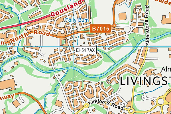 EH54 7AX map - OS VectorMap District (Ordnance Survey)