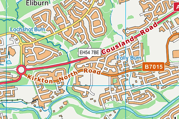 EH54 7BE map - OS VectorMap District (Ordnance Survey)