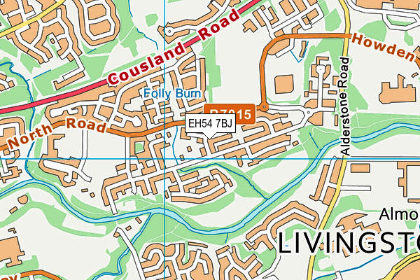 EH54 7BJ map - OS VectorMap District (Ordnance Survey)