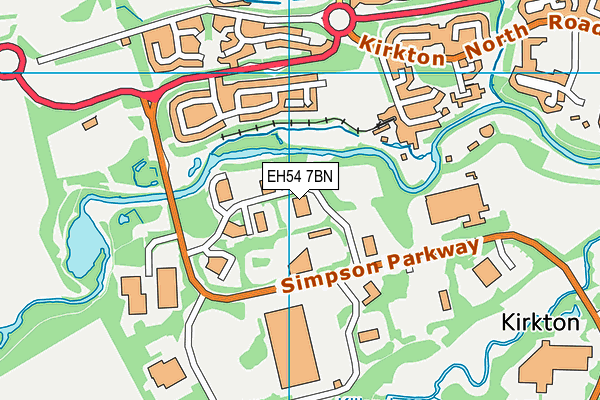 EH54 7BN map - OS VectorMap District (Ordnance Survey)