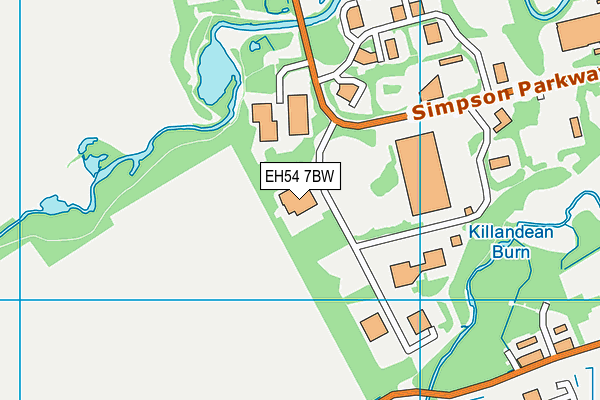 EH54 7BW map - OS VectorMap District (Ordnance Survey)