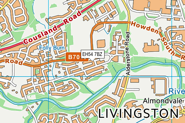 EH54 7BZ map - OS VectorMap District (Ordnance Survey)