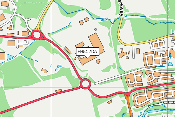 EH54 7DA map - OS VectorMap District (Ordnance Survey)