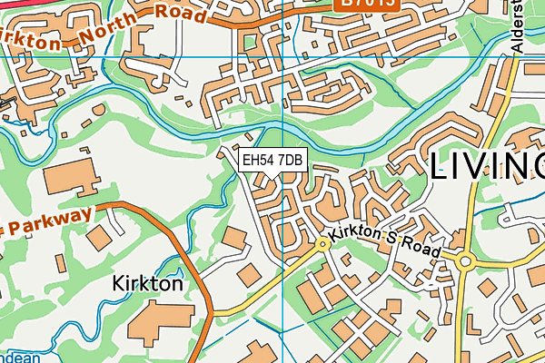 EH54 7DB map - OS VectorMap District (Ordnance Survey)