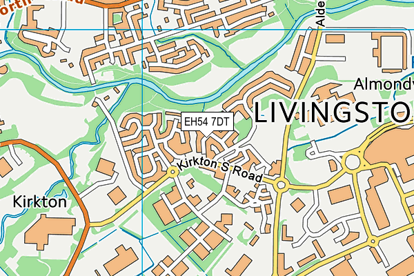 EH54 7DT map - OS VectorMap District (Ordnance Survey)