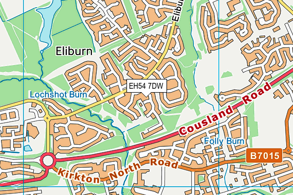 EH54 7DW map - OS VectorMap District (Ordnance Survey)