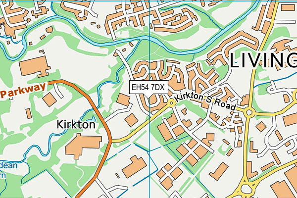 EH54 7DX map - OS VectorMap District (Ordnance Survey)