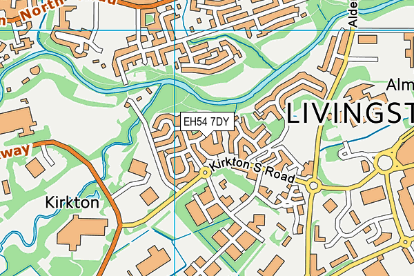 EH54 7DY map - OS VectorMap District (Ordnance Survey)