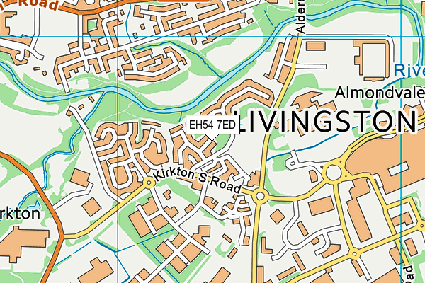 EH54 7ED map - OS VectorMap District (Ordnance Survey)