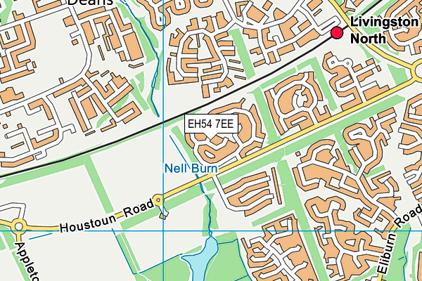 EH54 7EE map - OS VectorMap District (Ordnance Survey)