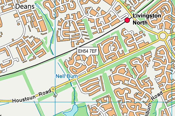 EH54 7EF map - OS VectorMap District (Ordnance Survey)