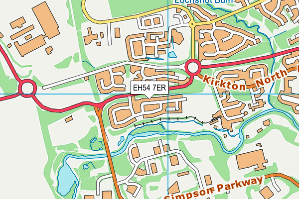 EH54 7ER map - OS VectorMap District (Ordnance Survey)