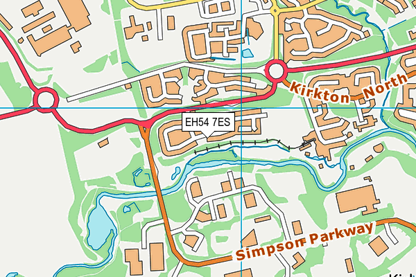 EH54 7ES map - OS VectorMap District (Ordnance Survey)
