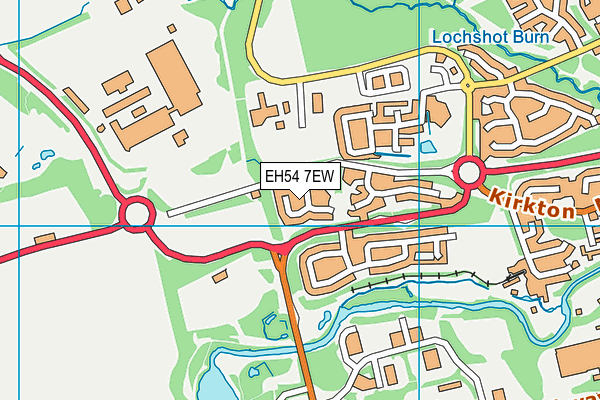 EH54 7EW map - OS VectorMap District (Ordnance Survey)