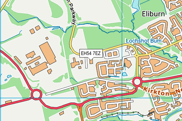EH54 7EZ map - OS VectorMap District (Ordnance Survey)