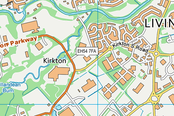 EH54 7FA map - OS VectorMap District (Ordnance Survey)