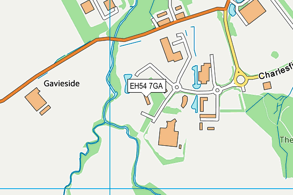 EH54 7GA map - OS VectorMap District (Ordnance Survey)