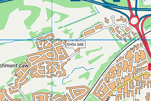 EH54 8AB map - OS VectorMap District (Ordnance Survey)