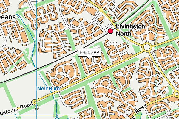 EH54 8AP map - OS VectorMap District (Ordnance Survey)