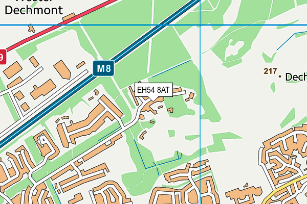 EH54 8AT map - OS VectorMap District (Ordnance Survey)
