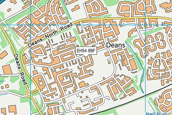 EH54 8BF map - OS VectorMap District (Ordnance Survey)