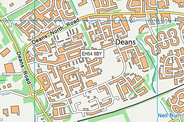 EH54 8BY map - OS VectorMap District (Ordnance Survey)